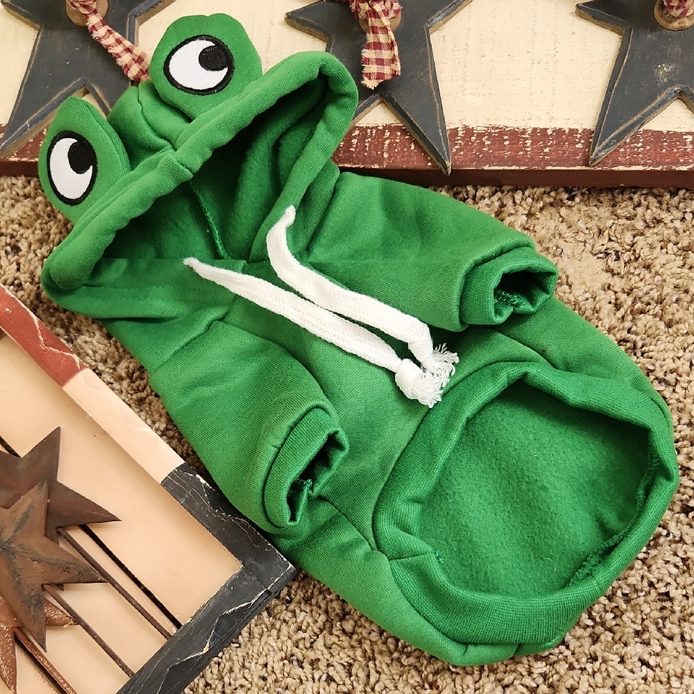 Green Frog Hoodie for Dog